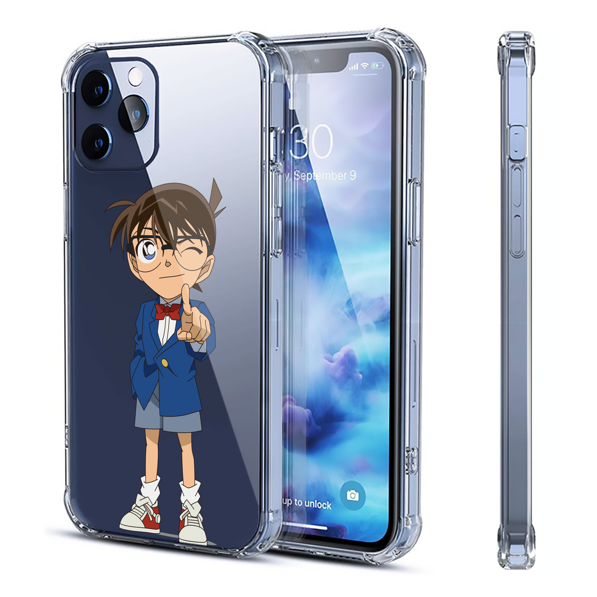 （画像用） 名探偵コナン 江戸川 コナン Detective Conan Conan Edogawa 【iPhone 12シリーズ対応】透明スマホケース（クリアソフトケース）